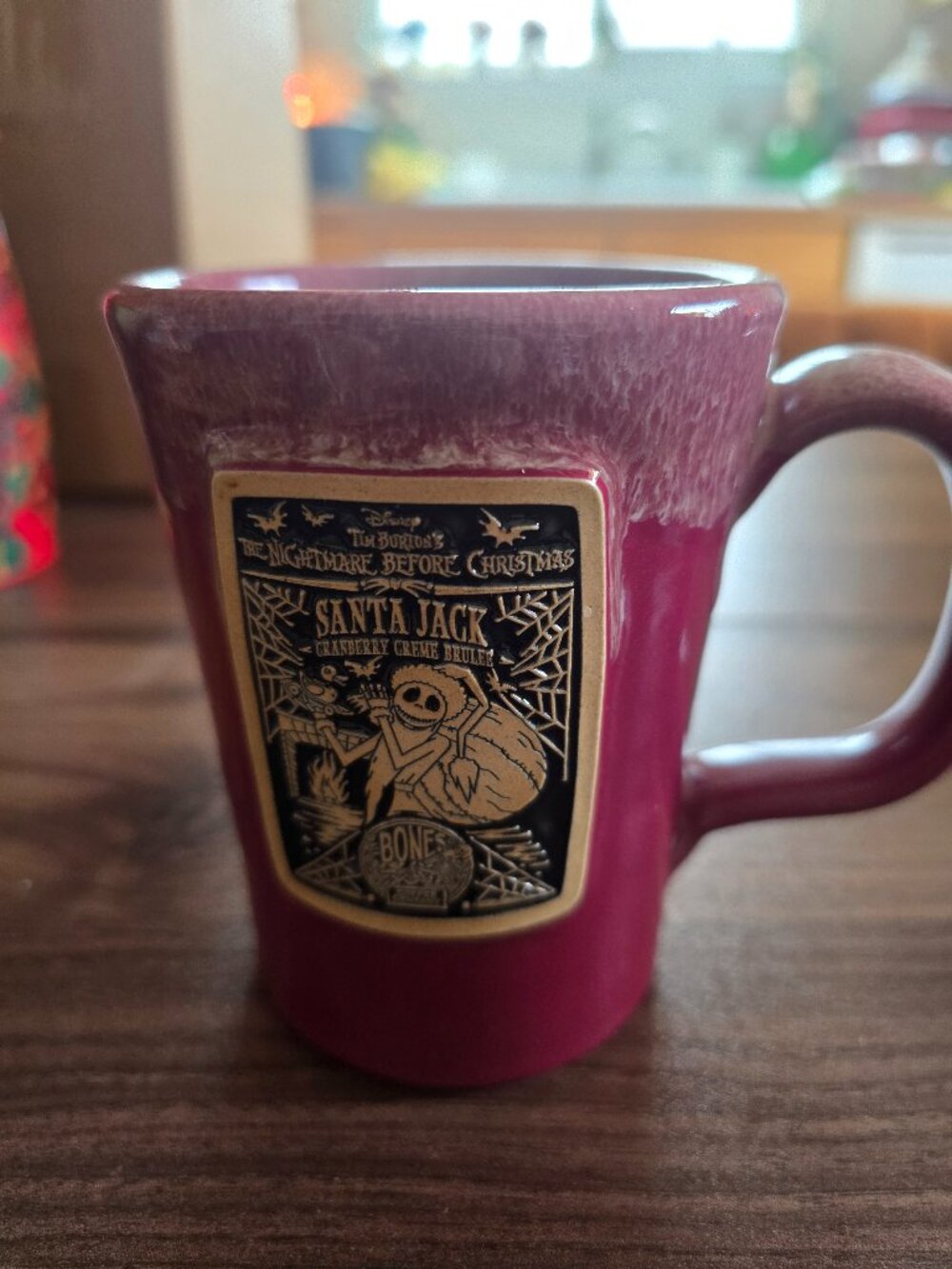Bones Coffee Company Burgundy Mug - Santa Jack New